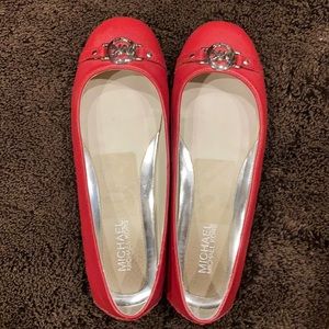 Michael Kors Red Flats Excellent Condition